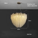Ljojo Luxury Crystal Beading Chandelier Dimmable LED Lighting Fixture for Dining Room & Kitchen Island