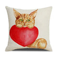 Funny Cats Print Pillow Case for Home Decor by Ljojo: 45x45cm Linen Cover