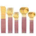 Ljojo 30-Piece Gold Stainless Steel Cutlery Set - Matte Flatware Silverware Kit