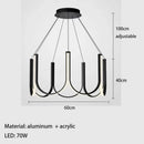 LED Hanging Lamp Modern U Shape Metal Stylish Minimalist Chandelier by Ljojo