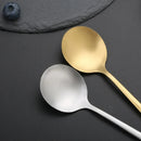 Ljojo 30-Piece Matte Stainless Steel Gold Dinnerware Set