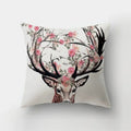 Deer Animal & Natural Leaves Cushion Cover by Ljojo - Home Decoration