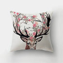 Deer Animal & Natural Leaves Cushion Cover by Ljojo - Home Decoration