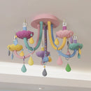 Ljojo Macaron Ceiling Light: Princess Room LED Chandelier for Children's Decor