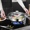 Ljojo 32cm Stainless Steel Non Stick Wok Pan Durable Induction Gas Stove Pot