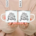 Enamel Mountain Mug with Handle by Ljojo. Best Camping Gift for Outdoor Lovers