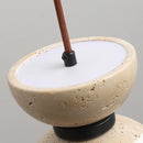 Cream Travertine Stone LED Chandelier Pendant Light for Bedroom by Ljojo