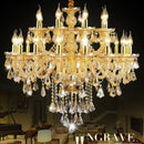 European Gloss Crystal Led Chandelier for Living Room | Interior Lighting Amber Decoration | Ljojo