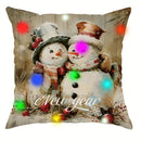 Ljojo LED Luminous Christmas Pillowcase with Retro Santa Claus Design