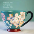 Hand-painted Ceramic Oatmeal Mug, Large Capacity Tea & Coffee Cup by Ljojo
