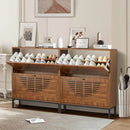 Ljojo™ Farmhouse Shoe Storage Cabinet with 2 Flip Drawers