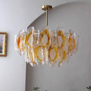 French Amber Glass Chandelier for Living Rooms & Bedrooms by Ljojo: Elegant Villa Hall Lighting