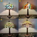12 Inch Tiffany Style American Stained Glass Table Lamp for Bedroom Living Room - Ljojo