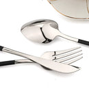 Ljojo 24Pcs Stainless Steel Cutlery Set Silver Western Dinnerware Flatware