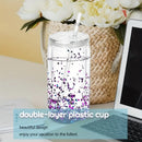 Ljojo 16oz Double Wall Snow Globe Tumbler with Bamboo Lid and Straw