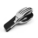 Ljojo 4-in-1 Foldable Stainless Steel Cutlery Set for Outdoor Camping & Picnic