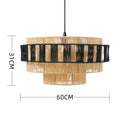 Bamboo Japanese LED Pendant Light | Minimalist Wooden Chandelier by Ljojo