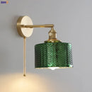 Green Glass Modern Wall Lamp Sconce with LED Light - Ljojo