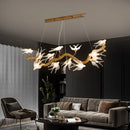 Nordic Wood Acrylic Bird Pendant Light Chandelier - Stylish LED Ceiling Lamp by Ljojo