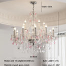 French Romantic Crystal Chandelier Pink E14 Pendant Light for Living Room by Ljojo