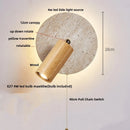 Ljojo LED Wall Light: Modern Nordic Yellow Travertine Glass Bedside Lamp