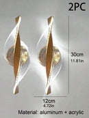 Ljojo Modern Acrylic Gold/Black LED Wall Sconce for Home Decor & Interior Lighting.