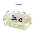 Ljojo 3-Compartment Plastic Lunch Box - Microwave Safe, Kid-Friendly Food Container