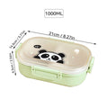 Ljojo 3-Compartment Portable Plastic Lunch Box for Kids - Microwave Safe
