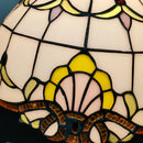 12-inch American-style Embankment Flower Chandelier: Tiffany Glass Lighting by Ljojo for Milk Tea Shop & Coffee Restaurant