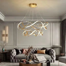 Modern Waves Metal LED Pendant Lights Luxury for Living Room Chandelier Bedroom by Ljojo