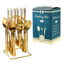 Ljojo 24-Piece Stainless Steel Hammer Pattern Cutlery Set