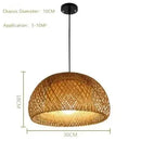 Led Pendant Lamp Natural Rattan Wicker Chandeliers Hand-Woven Bamboot E27 Lighting by Ljojo