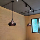 Ljojo Etched Lampshade Wrought Iron Chandelier Industrial Pendant Lamp for Dining Living Room