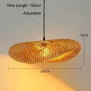 Bamboo Hand Weaving Pendant Light 40 80cm LED Chandelier Fixture for Home Bedroom Decor by Ljojo