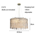 Ljojo Luxury Crystal Ceiling Chandelier LED Modern Chrome Hanging Lamps for Living Room Decor