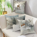 Christmas Deer & Rabbit Winter Pillow Case - Ljojo Home Decor Collection