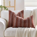 Chenille Striped Pillowcase Cojines by Ljojo for Light Luxury Decor in Living Room