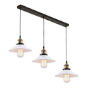 Ljojo 3-Head Industrial Pendant Chandelier for Kitchen, Bedroom, Home - Black/White