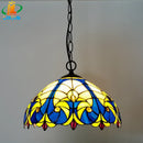 12-inch American-style Embankment Flower Chandelier: Tiffany Glass Lighting by Ljojo for Milk Tea Shop & Coffee Restaurant
