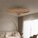 Ljojo Japanese Wabi Sabi Rattan Pendant Lamp Rustic Chandelier for Living Room & Cafe