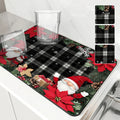 Christmas Dwarf Gift Poinsettia Drying Mat by Ljojo - Non-Slip Absorbent Kitchen Mat