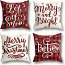 Ljojo Merry Christmas Pillow Cover 45x45cm - Winter Xmas Home Decorations