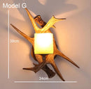 Retro Deer Horn Wall Lamp Industrial Style for Living Room by Ljojo
