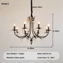 French Black Candle Chandelier For Living Room E14 Crystal Pendant Lights: Ljojo Romantic LED Hanging Lamp