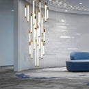 Ljojo Luxury Gold/Black Staircase Chandelier for Modern Living Spaces