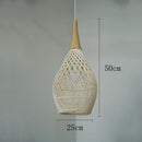 Wabi-sabi Rattan Pendant Chandelier - Japanese Style Bamboo Lighting for Living Room - Ljojo