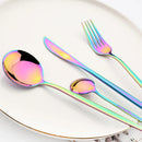 Ljojo 24-Piece Stainless Steel Cutlery Set with Forks, Knives, and Spoons