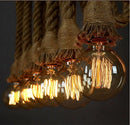 Ljojo Retro Hemp Rope Chandelier Base LED Lights Holder AC220V Home Restaurant Lighting