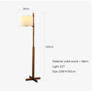 Nordic Wabi Sabi Solid Wood Fabric Shade Floor Lamp for Living Room - Ljojo