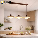 Natural Travertine Pendant Light | Japandi Stone Hanging Lamp | LED Ceiling Fixture by Ljojo